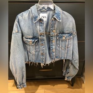 ZARA Oversized Cropped Denim Jacket